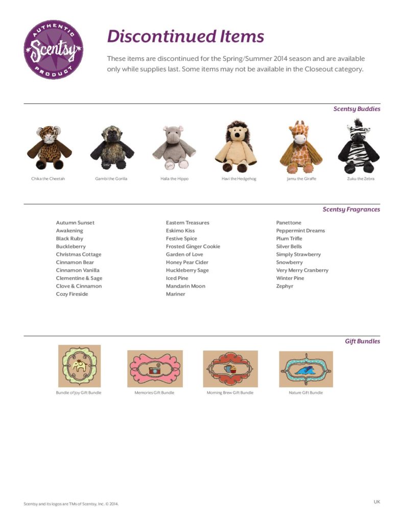 Scentsy discontinued products