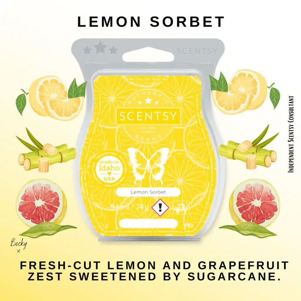 Lemon Sorbet Scentsy Wax Bar - The Candle Boutique - Scentsy UK Consultant