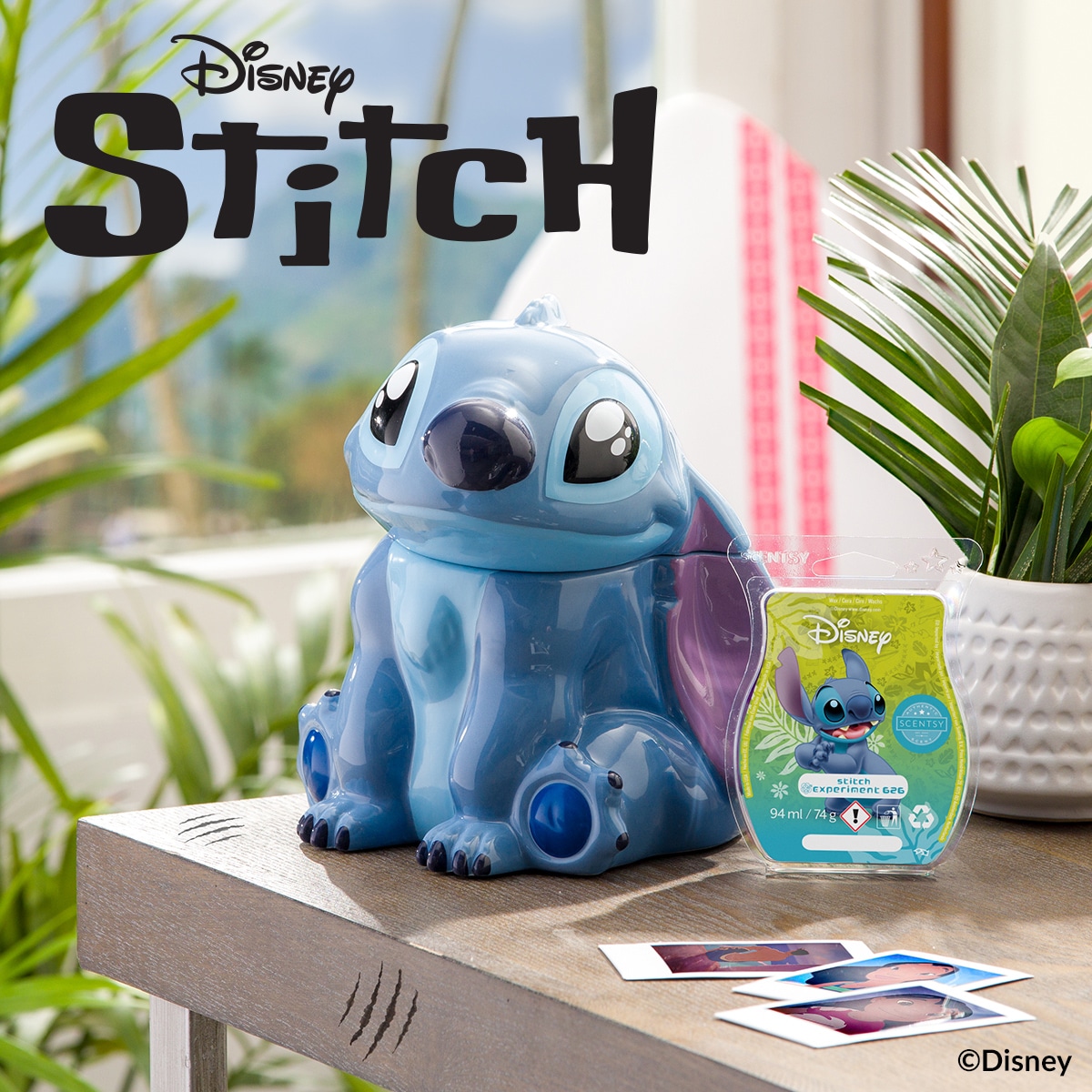 Our new Disney Stitch Scentsy Warmer is made with aloha! The Candle
