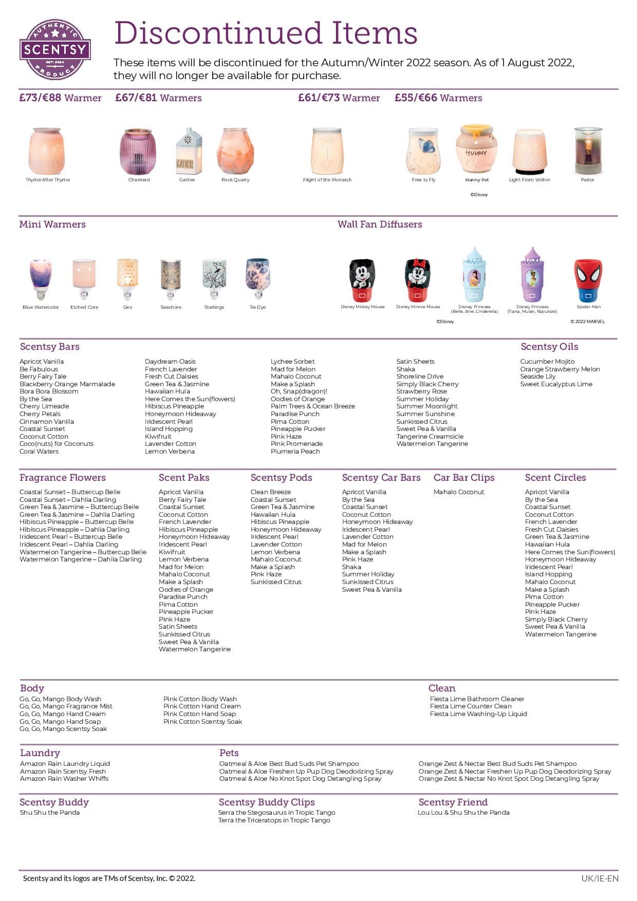 Discontinued Scentsy Products From August 1st 2022 The Candle