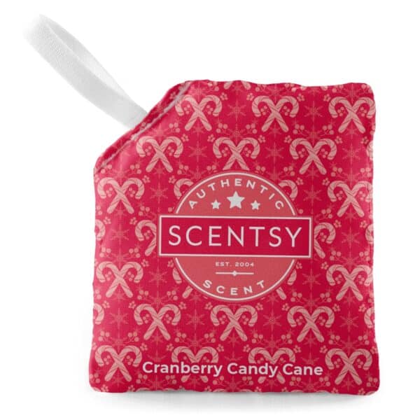 In a twist on a traditional treat, fresh cranberries and pomegranate are swirled with peppermint sticks. Fragrance lingers in drawers, closets, suitcases or a beloved Scentsy Buddy.