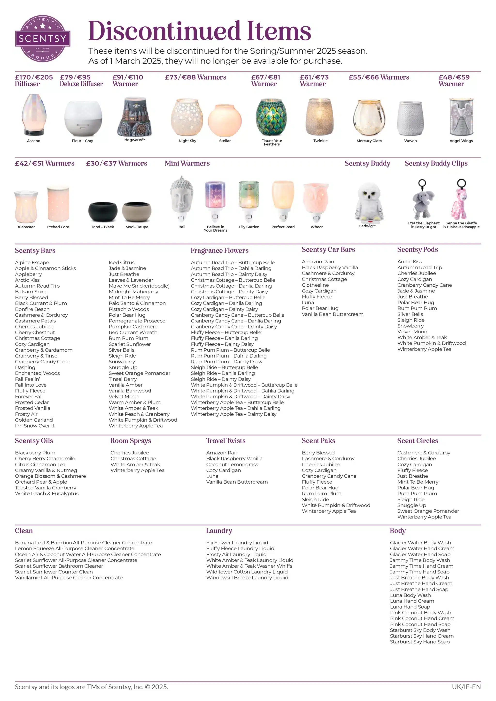 Scentsy Spring Summer 2025 Discontinued List