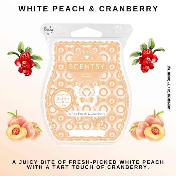 White Peach & Cranberry Scentsy Wax Bar