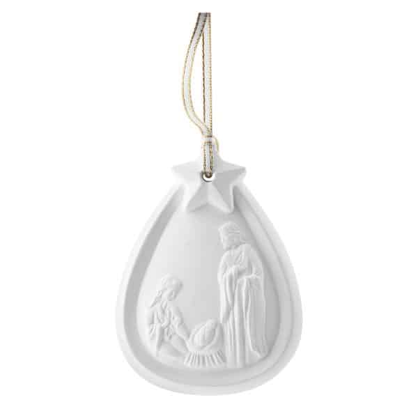 Nativity Porcelain Ornament In Rum Pum Plum