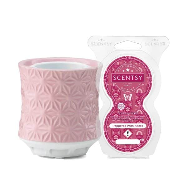 Burst Tabletop Fan Diffuser + Peppered With Kisses Scentsy Pods Bundle