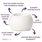 White Fluted Warmer Features & Benefits